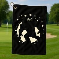 Bigfoot Silhouette Moon Stars Golf Towel thumb 1