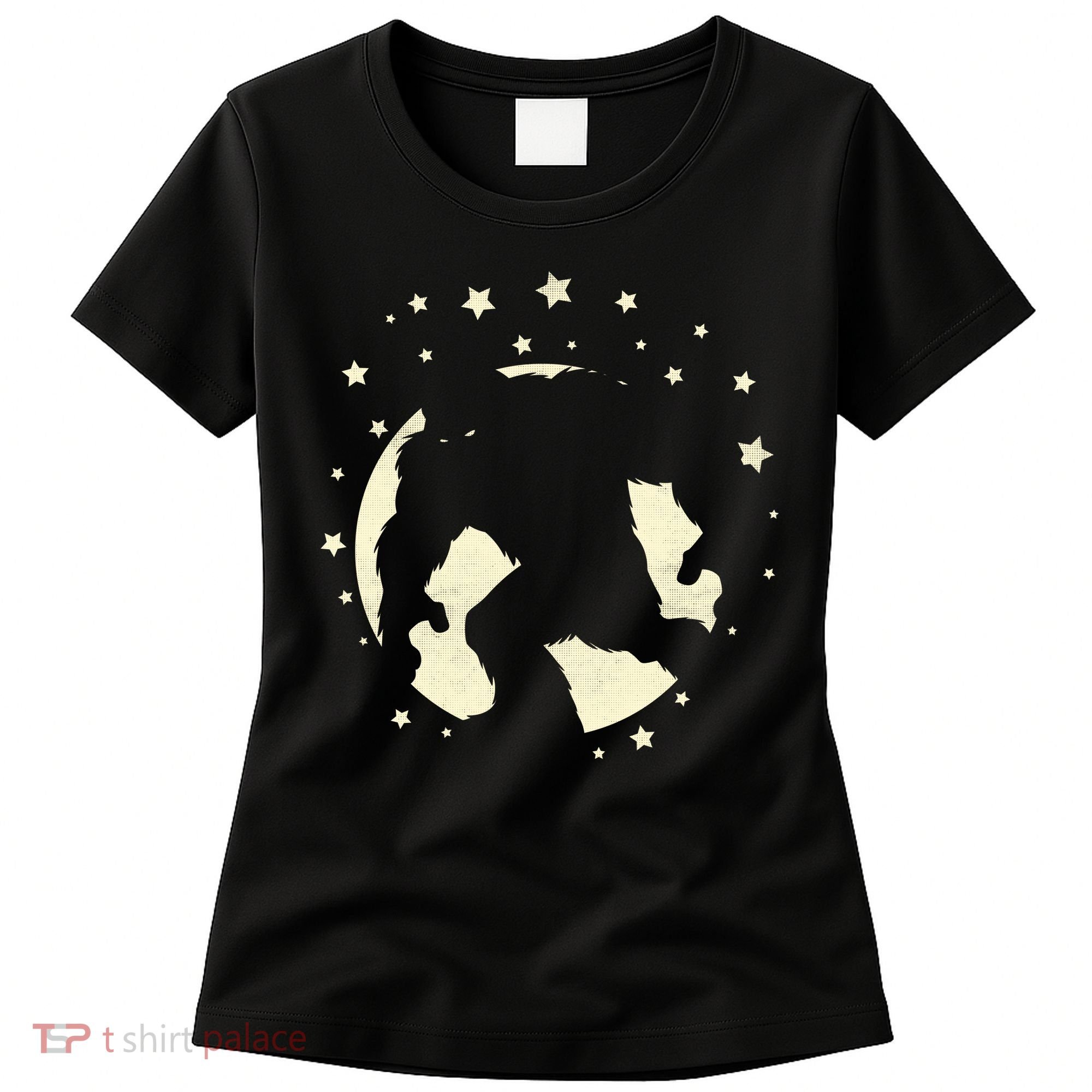 Bigfoot Silhouette Moon Stars Women's T-Shirt