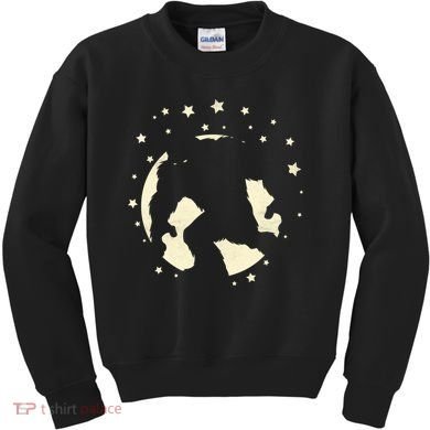 Bigfoot Silhouette Moon Stars Kids Sweatshirt
