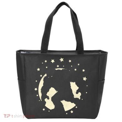 Bigfoot Silhouette Moon Stars Tote Bag