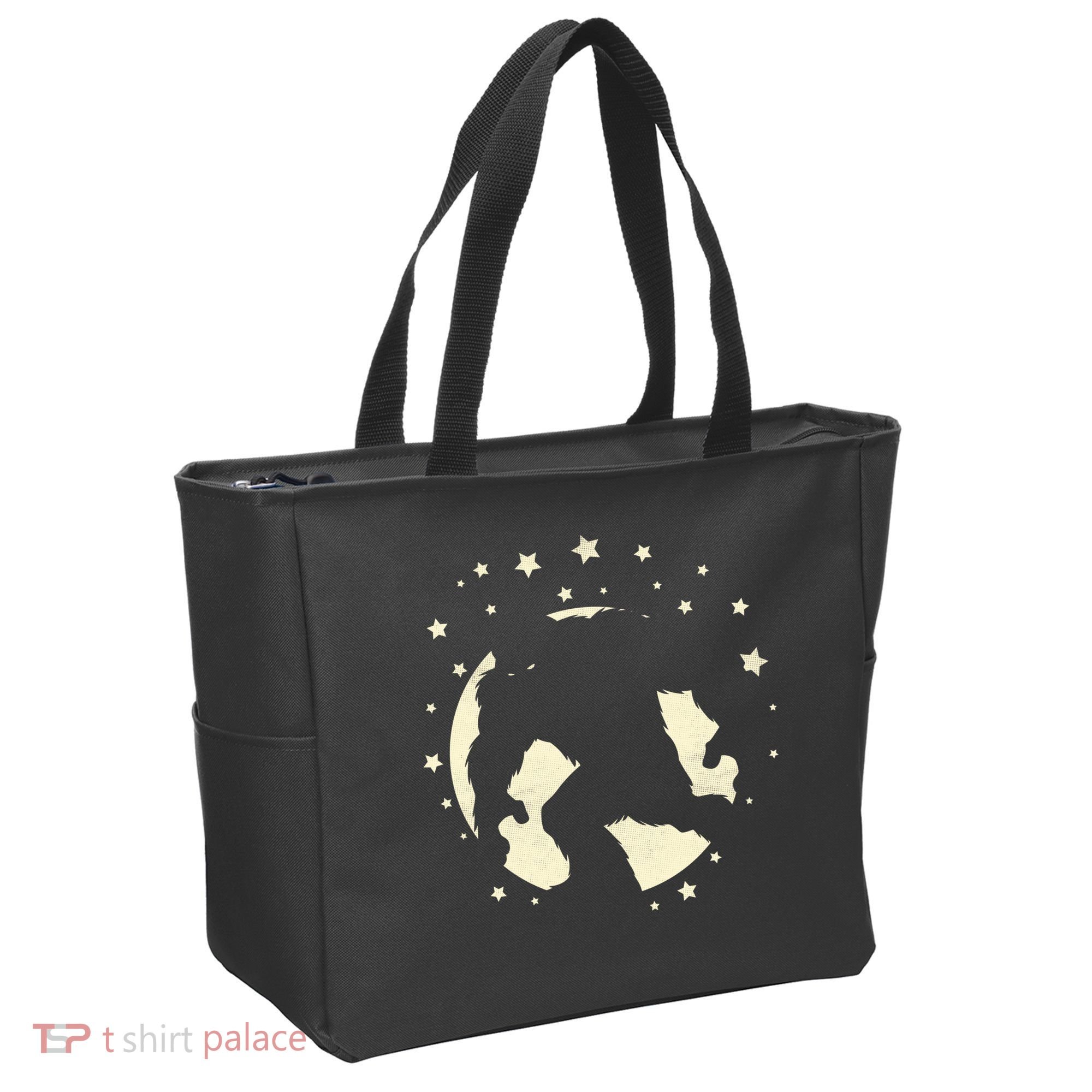 Bigfoot Silhouette Moon Stars Tote Bag