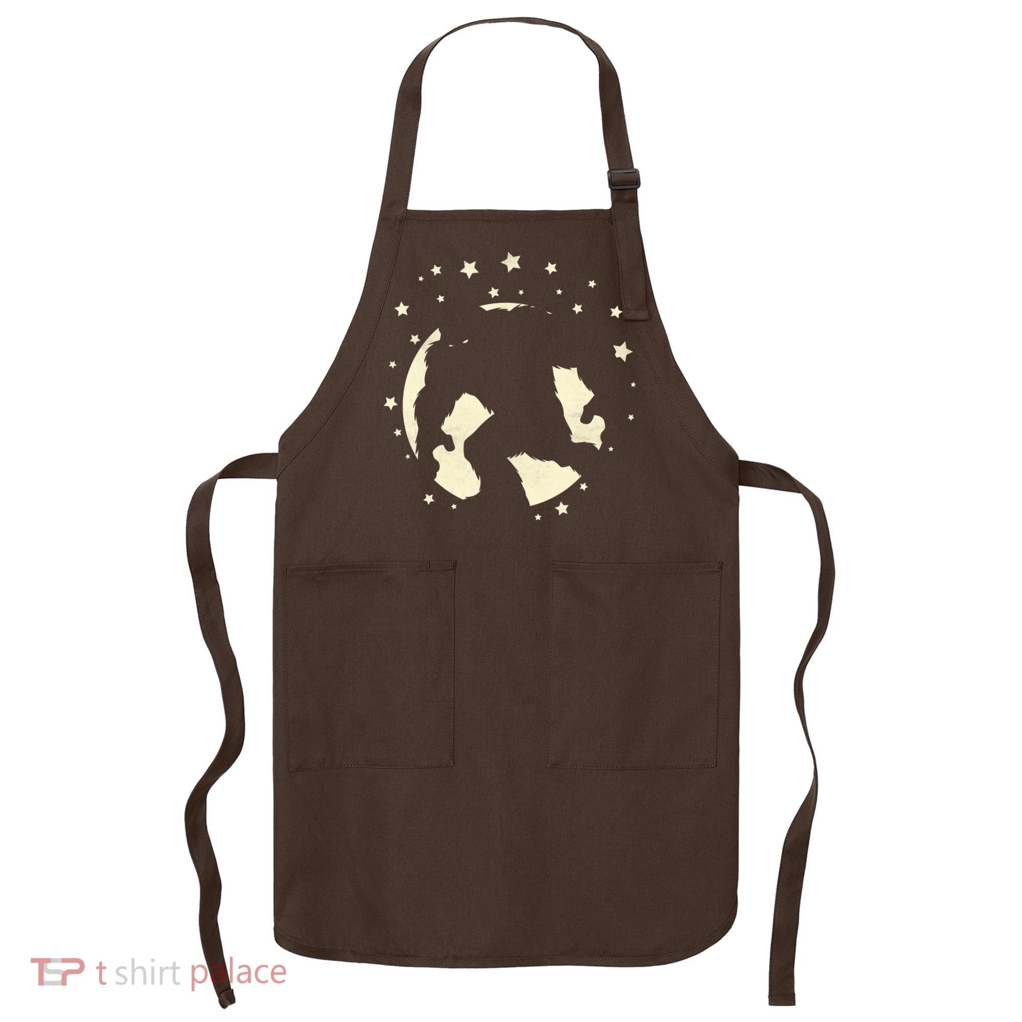 Bigfoot Silhouette Moon Stars Apron