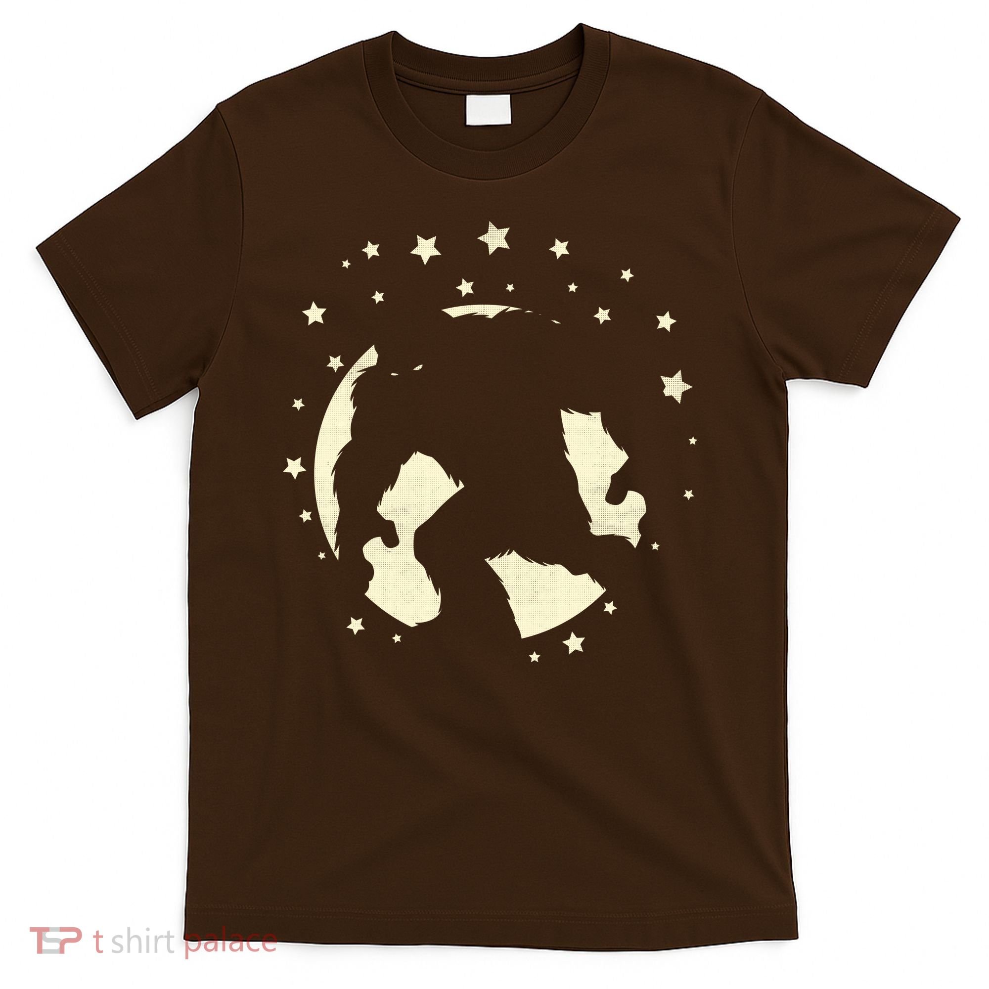 Bigfoot Silhouette Moon Stars T-Shirt