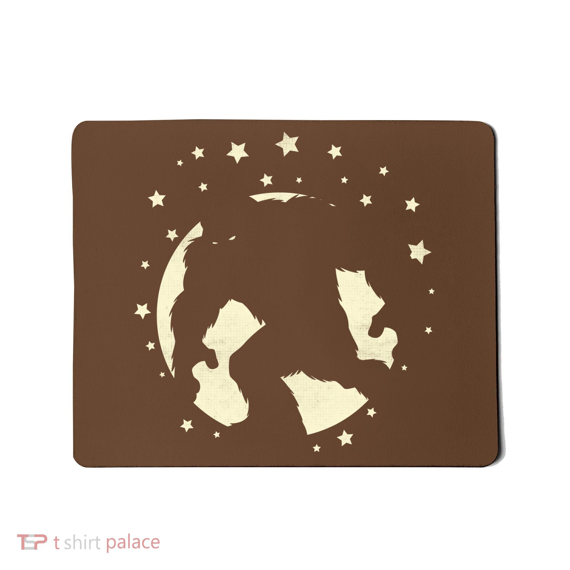 Bigfoot Silhouette Moon Stars Mousepad