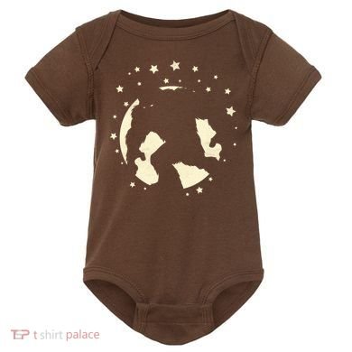 Bigfoot Silhouette Moon Stars Baby Bodysuit