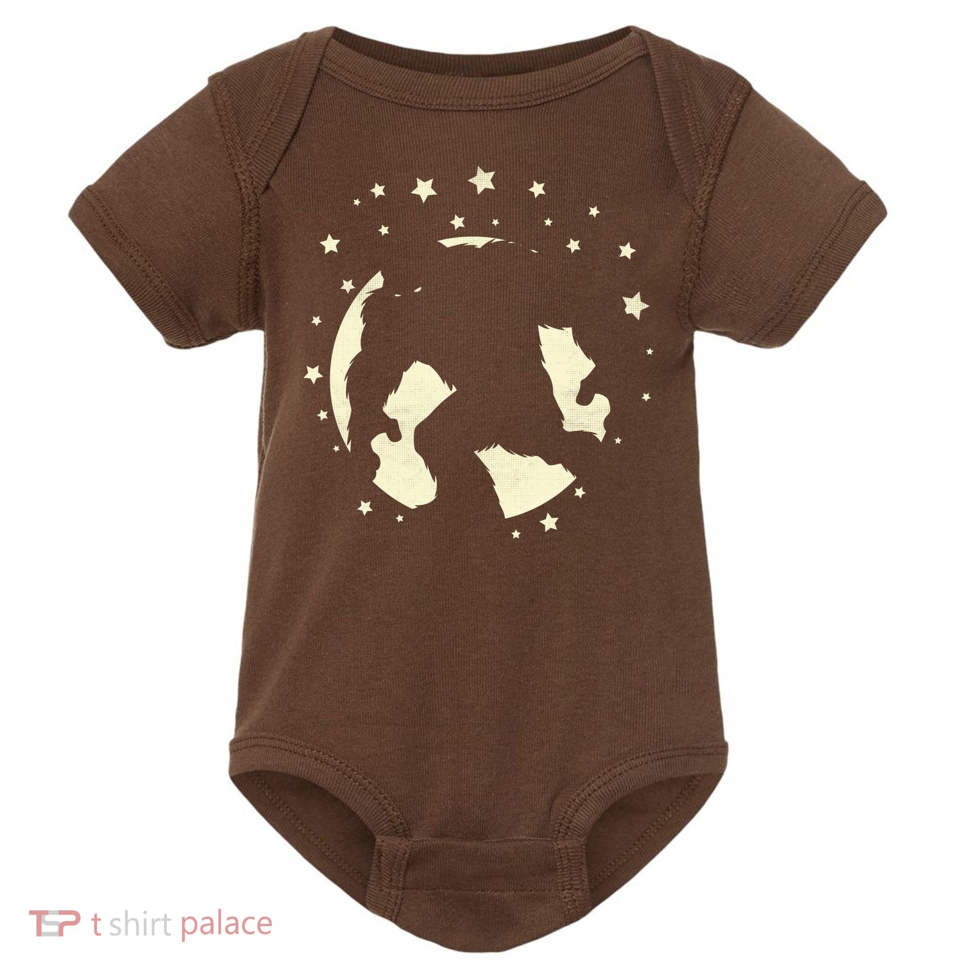 Bigfoot Silhouette Moon Stars Baby Bodysuit