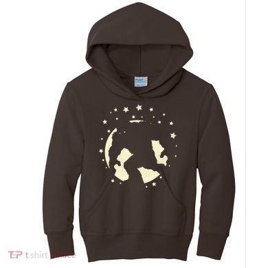 Bigfoot Silhouette Moon Stars Kids Hoodie