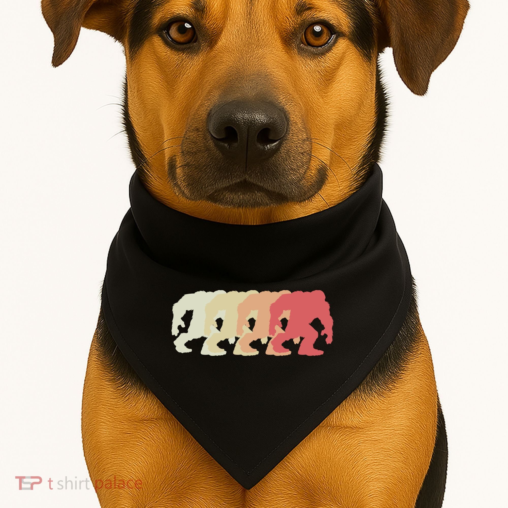 Bigfoot Silhouette Retro Sasquatch USA-Made Doggie Bandana