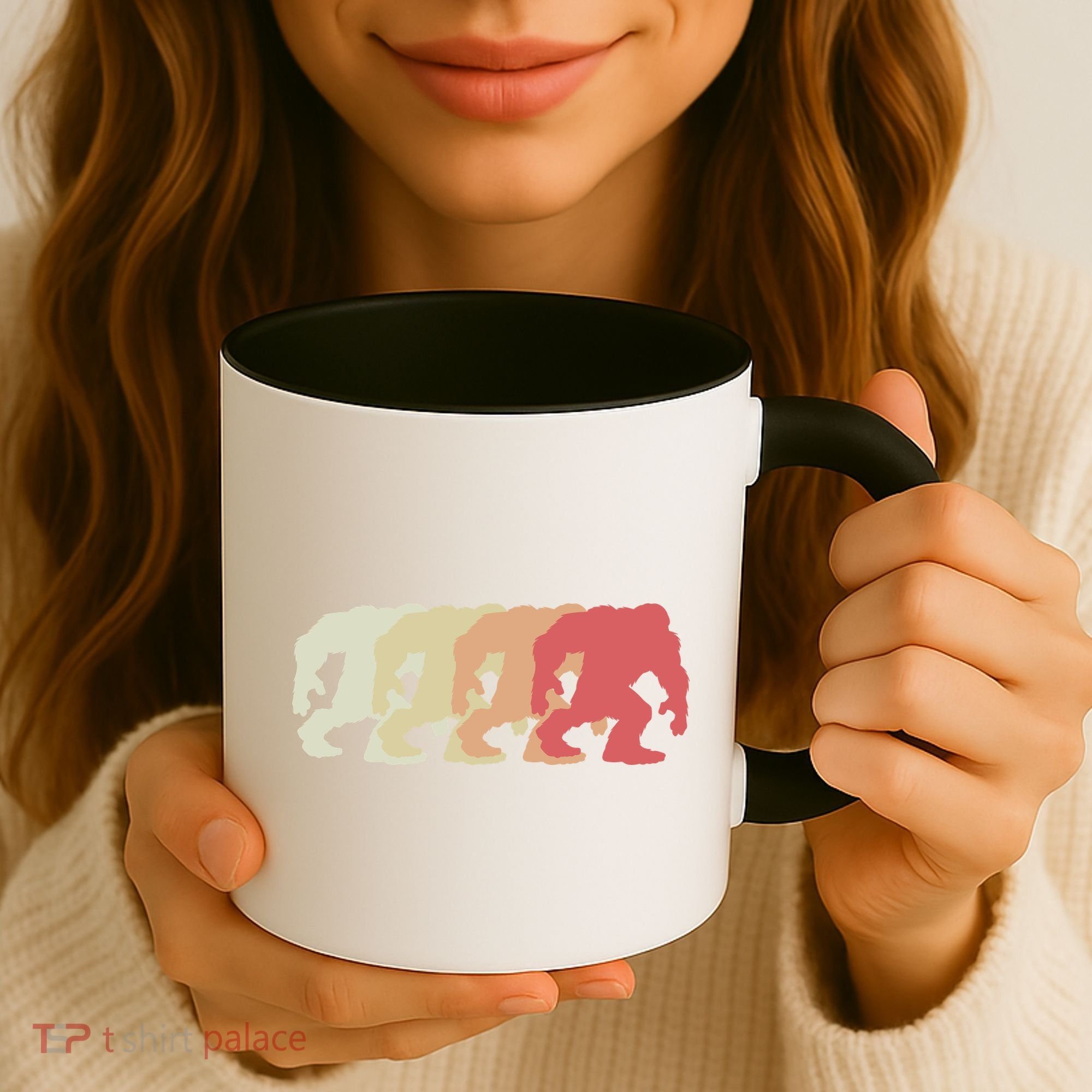 Bigfoot Silhouette Retro Sasquatch Coffee Mug