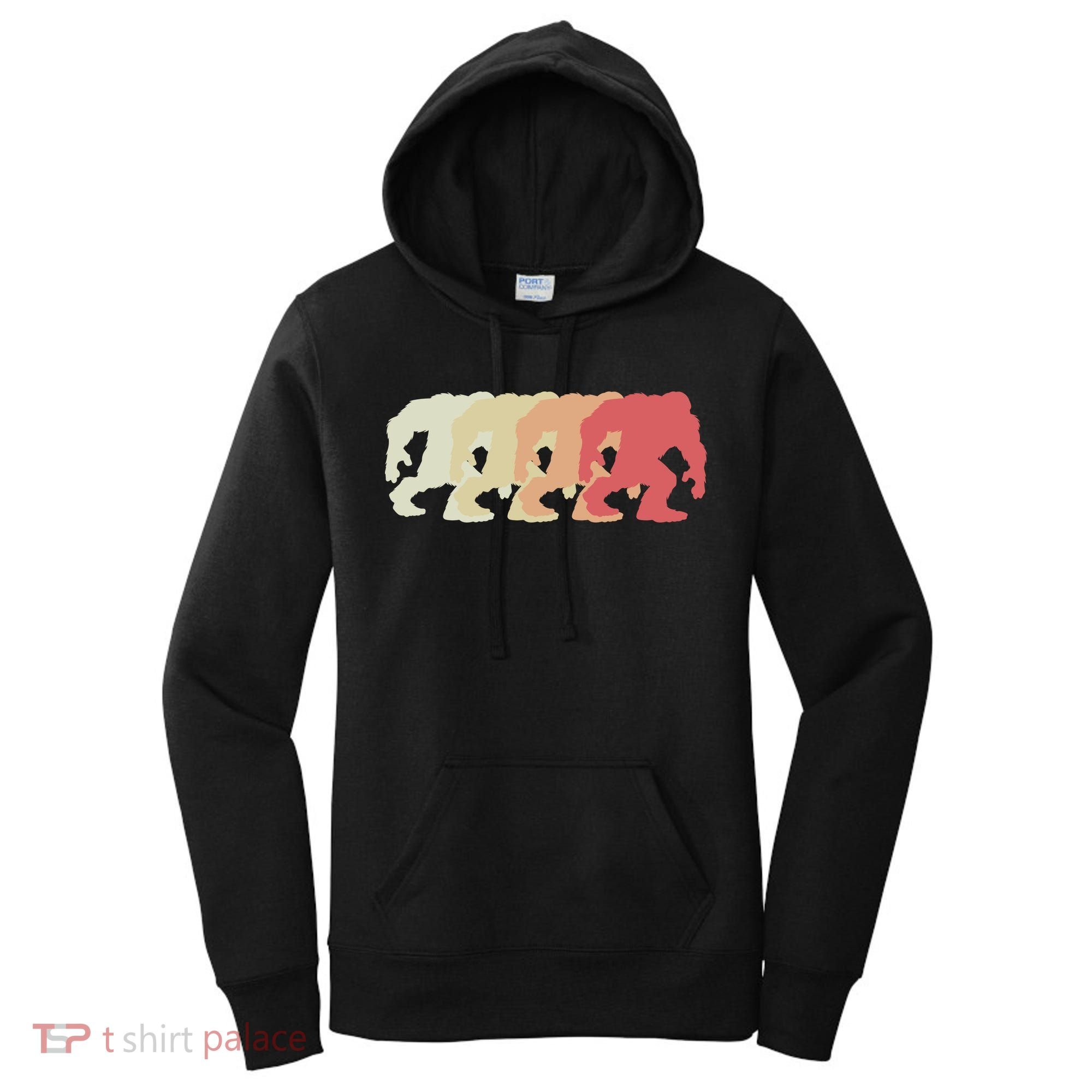 Bigfoot Silhouette Retro Sasquatch Women's Hoodie