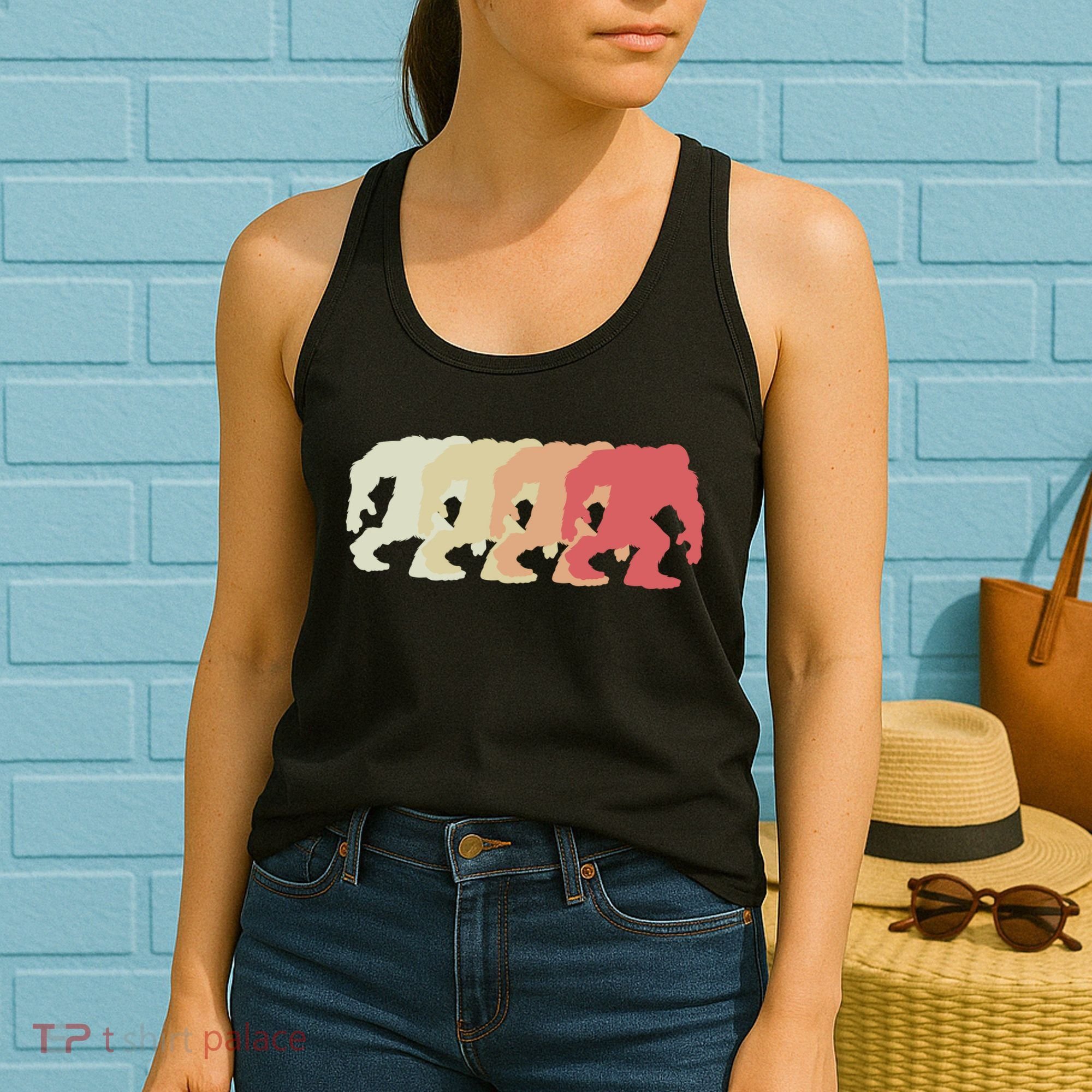 Bigfoot Silhouette Retro Sasquatch Women's Tank Top