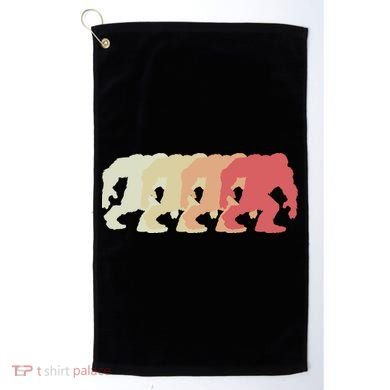 Bigfoot Silhouette Retro Sasquatch Golf Towel