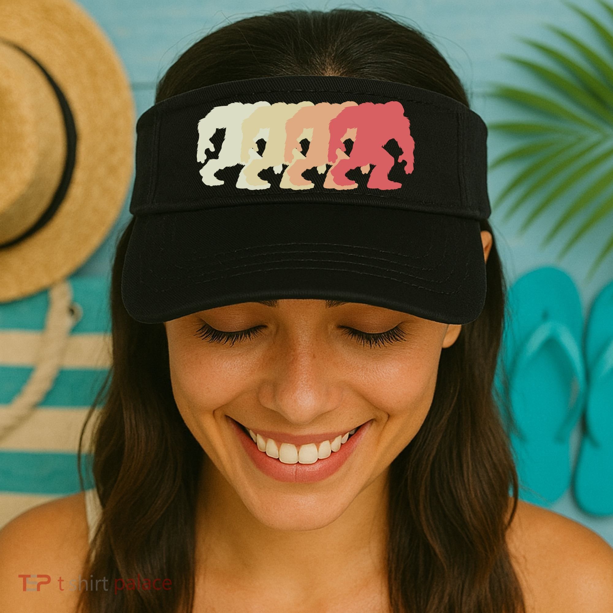 Bigfoot Silhouette Retro Sasquatch Visor