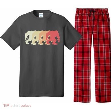 Bigfoot Silhouette Retro Sasquatch Pajama Set