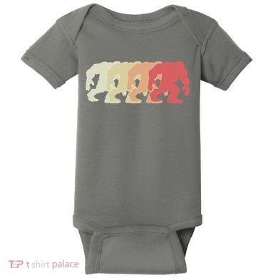 Bigfoot Silhouette Retro Sasquatch Baby Bodysuit