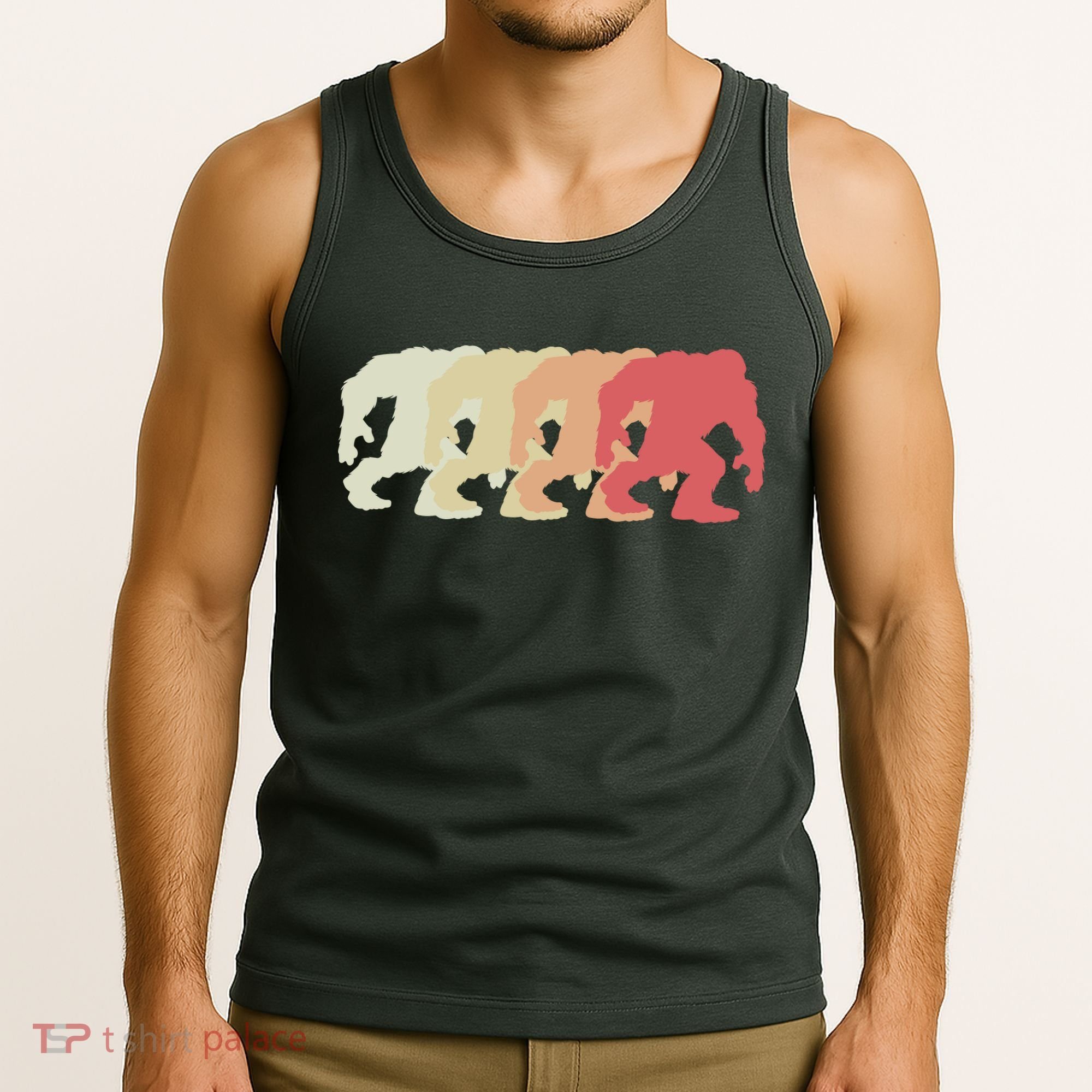 Bigfoot Silhouette Retro Sasquatch Tank Top