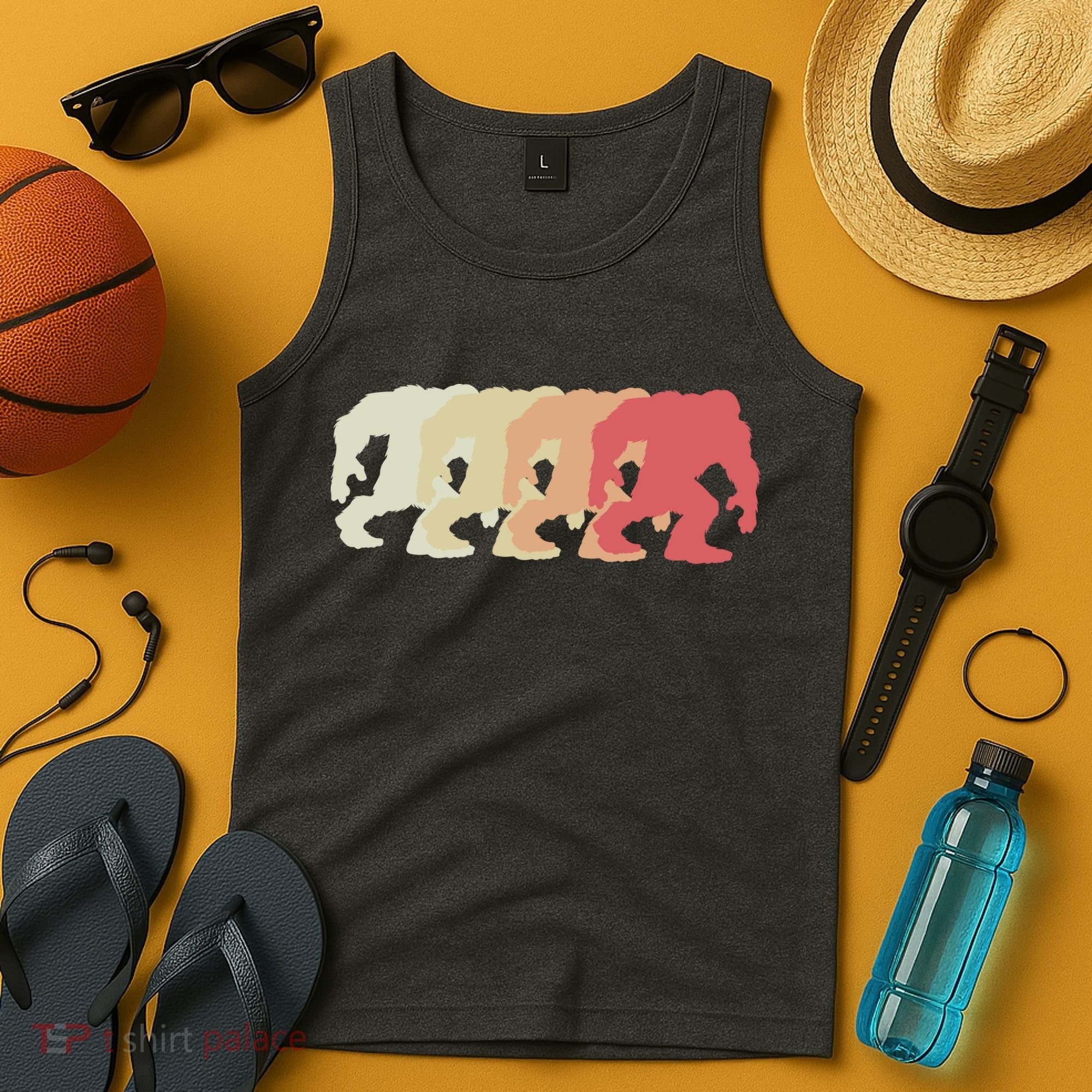 Bigfoot Silhouette Retro Sasquatch Tank Top