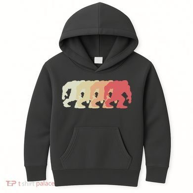 Bigfoot Silhouette Retro Sasquatch Kids Hoodie