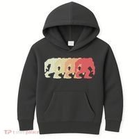 Bigfoot Silhouette Retro Sasquatch Kids Hoodie thumb 0