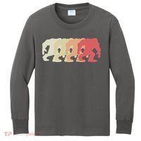 Bigfoot Silhouette Retro Sasquatch Kids Long Sleeve Shirt thumb 0