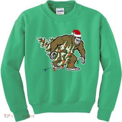 Bigfoot Stole Christmas Kids Sweatshirt