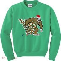 Bigfoot Stole Christmas Kids Sweatshirt thumb 0