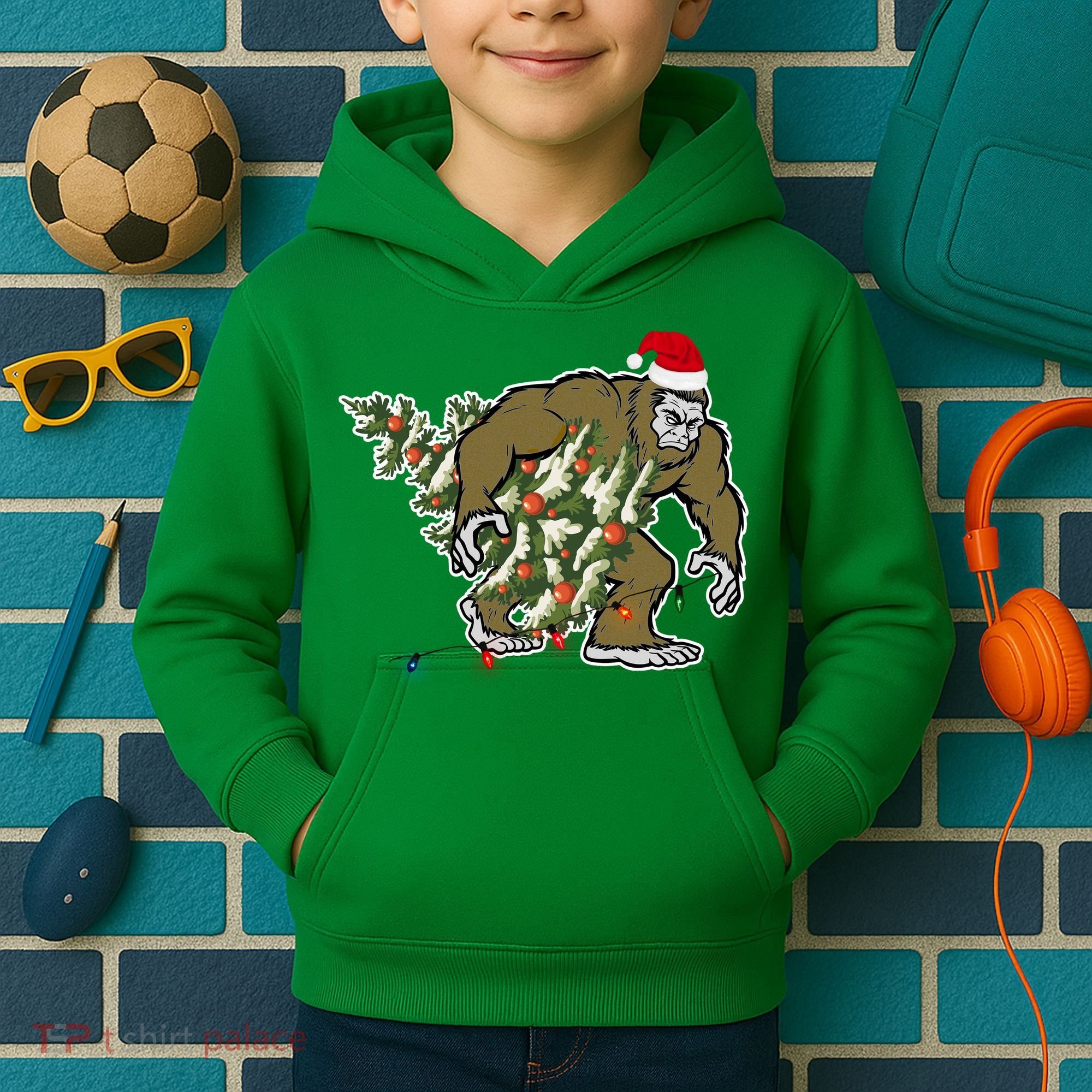 Bigfoot Stole Christmas Kids Hoodie
