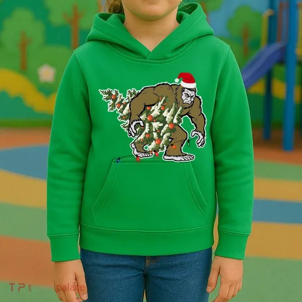 Bigfoot Stole Christmas Kids Hoodie