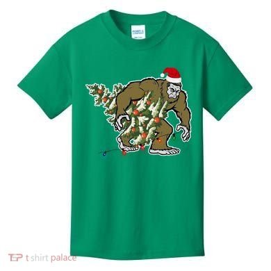 Bigfoot Stole Christmas Kids T-Shirt