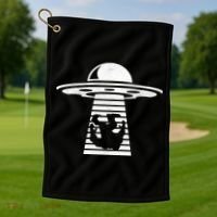 Bigfoot UFO Abduction Believe Golf Towel thumb 1