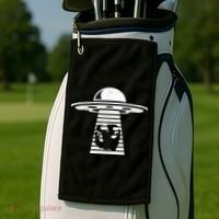 Bigfoot UFO Abduction Believe Golf Towel thumb 2