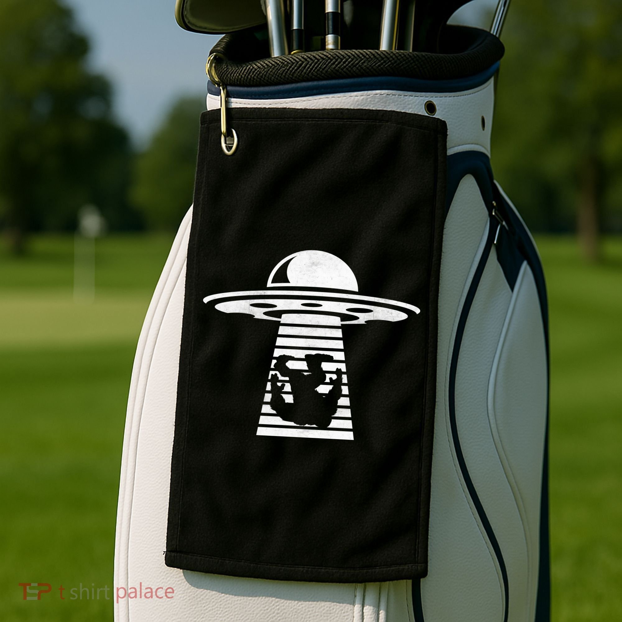 Bigfoot UFO Abduction Believe Golf Towel