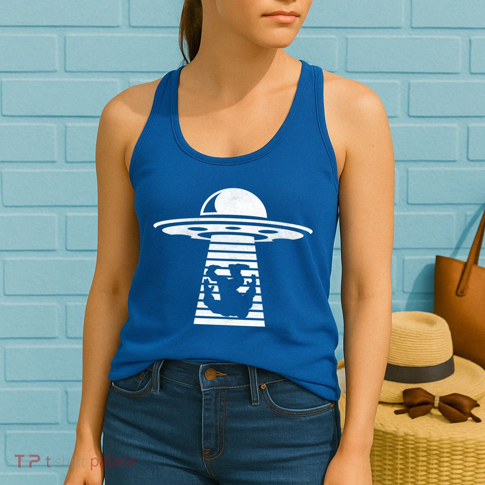 Bigfoot UFO Abduction Believe Women's Tank Top