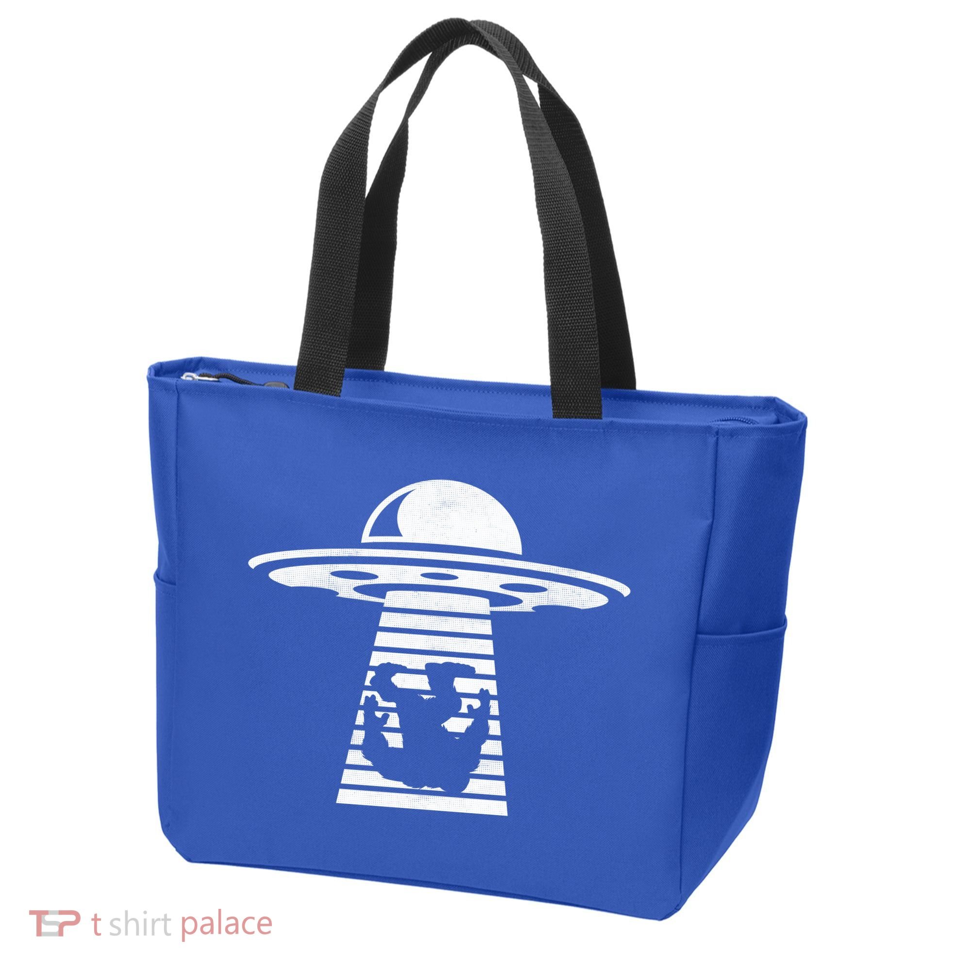 Bigfoot UFO Abduction Believe Tote Bag