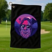 Bigfoot UFO Mountain Golf Towel thumb 1