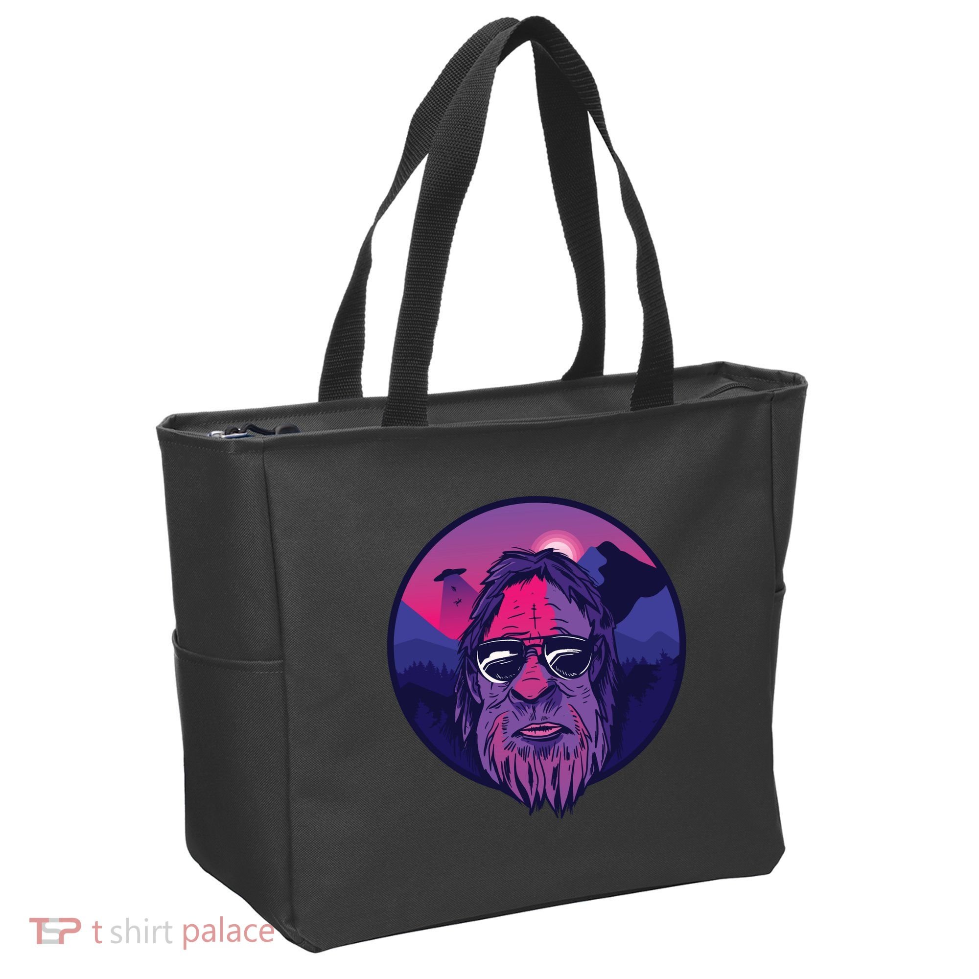Bigfoot UFO Mountain Tote Bag