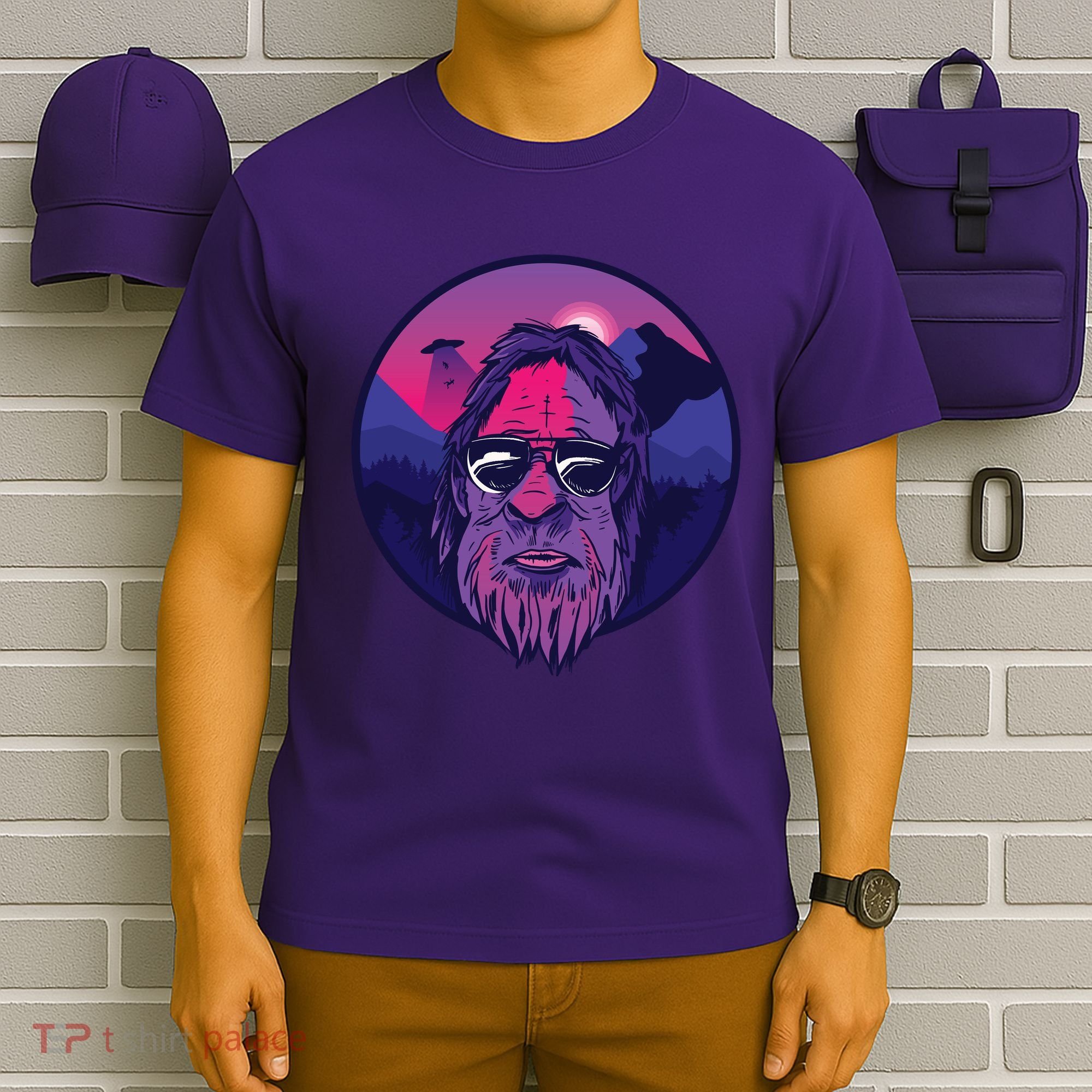 Bigfoot UFO Mountain T-Shirt