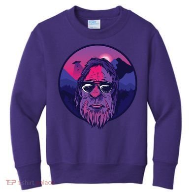 Bigfoot UFO Mountain Kids Sweatshirt