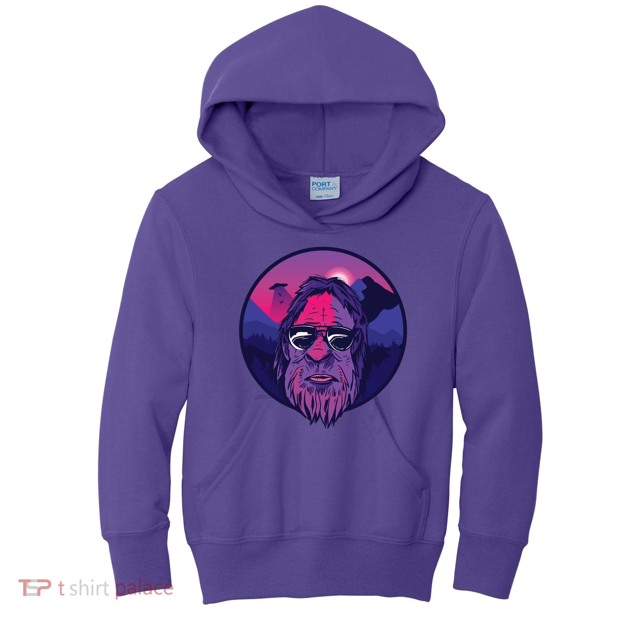 Bigfoot UFO Mountain Kids Hoodie