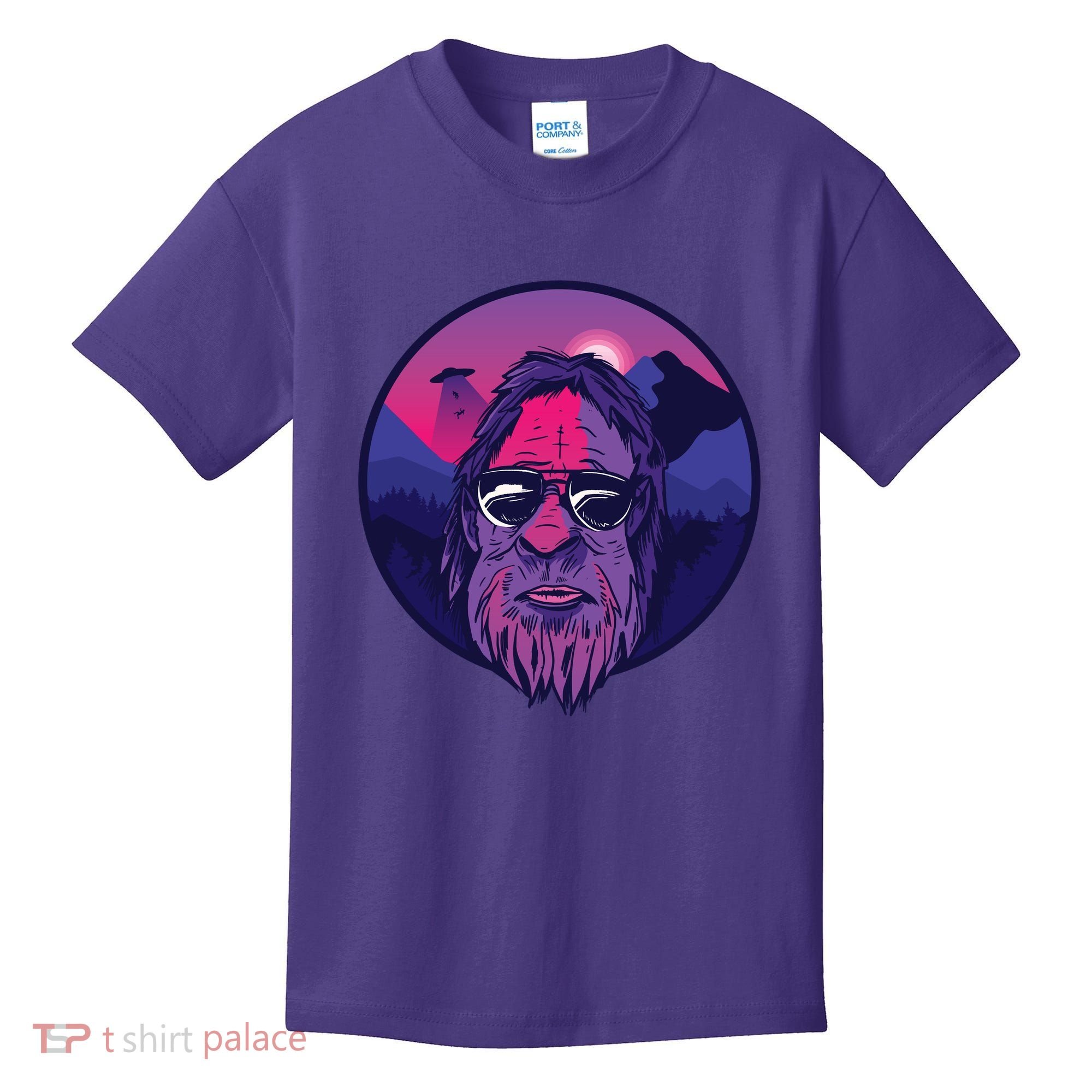 Bigfoot UFO Mountain Kids T-Shirt
