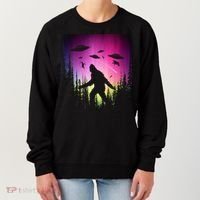 Bigfoot UFOs In Forest Women's Sweatshirt thumb 0
