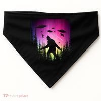 Bigfoot UFOs In Forest USA-Made Doggie Bandana thumb 0