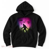 Bigfoot UFOs In Forest Hoodie thumb 0