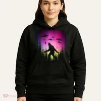 Bigfoot UFOs In Forest Hoodie thumb 5