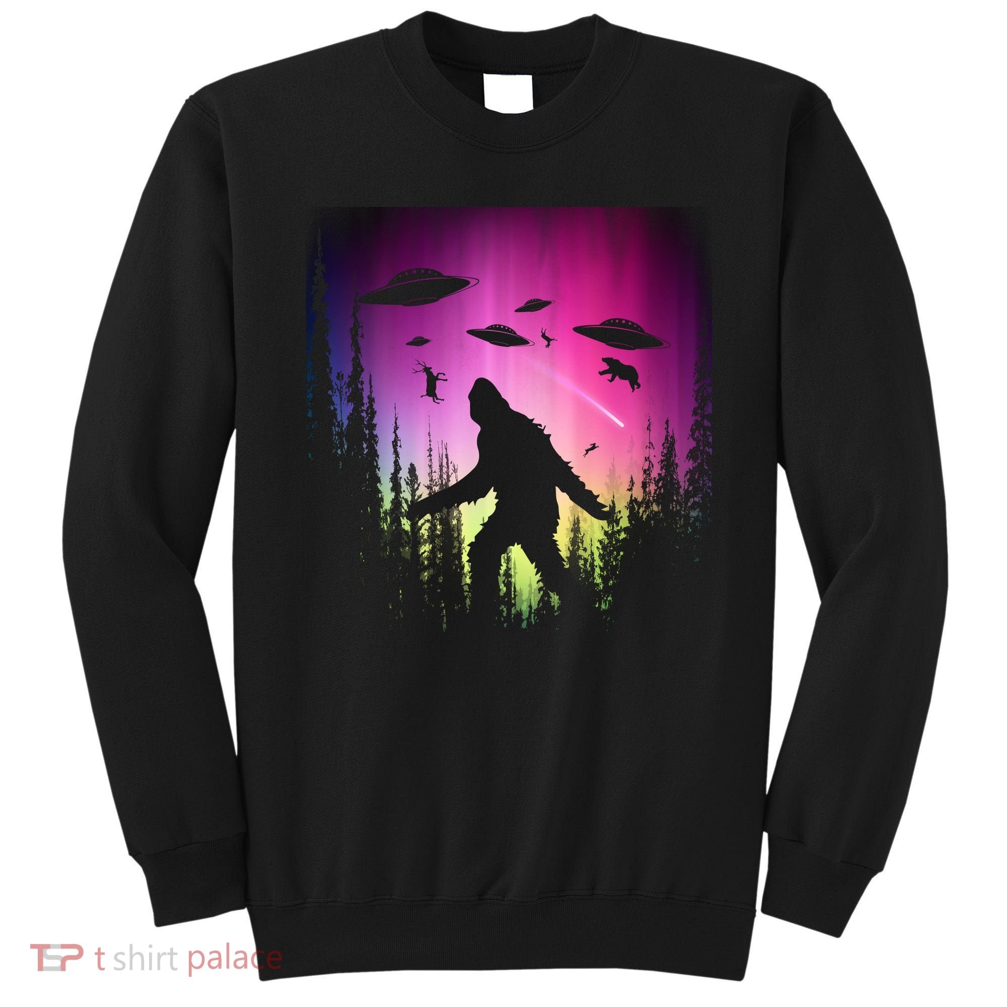 Bigfoot UFOs In Forest Sweatshirt