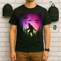 Bigfoot UFOs In Forest T-Shirt thumb 6