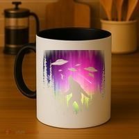 Bigfoot UFOs In Forest Coffee Mug thumb 4