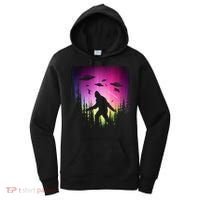 Bigfoot UFOs In Forest Women's Hoodie thumb 0