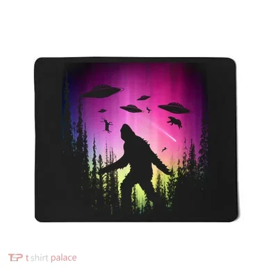 Bigfoot UFOs In Forest Mousepad