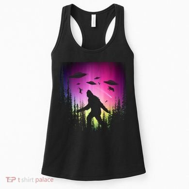 Bigfoot UFOs In Forest Women's Tank Top